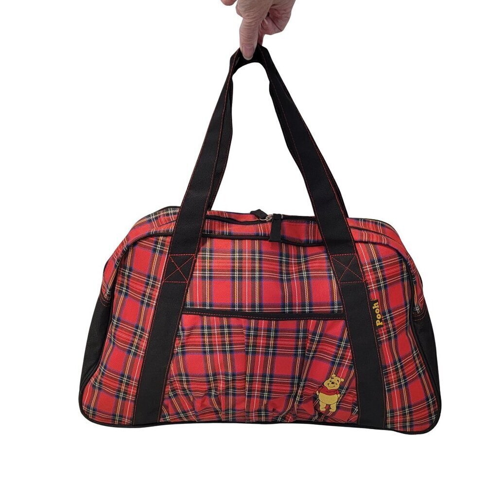 Vintage Disney Winnie the Pooh Plaid Travel Shoulder Bag - Picture 1 of 15